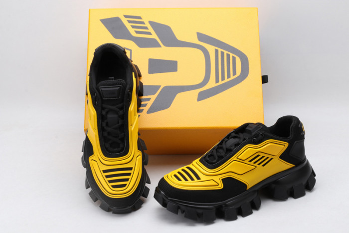 PRAD BLACK YELLOW SNEAKERS