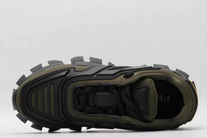 PRAD BLACK GREEN SNEAKERS