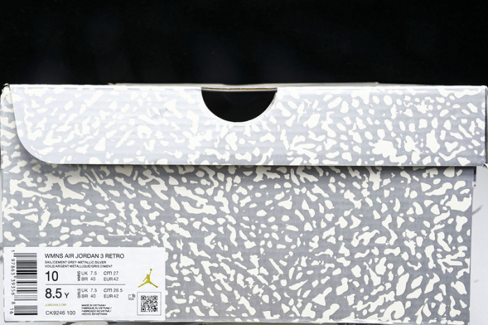 Air Jordan 3 “Sail/Metallic Silver” CK9246-100